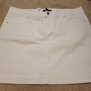 White House Black Market Jean Skirt, size 14, and white